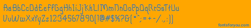 DipperMf Font – Blue Fonts on Orange Background