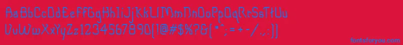 フォントDipperMf – 赤い背景に青い文字