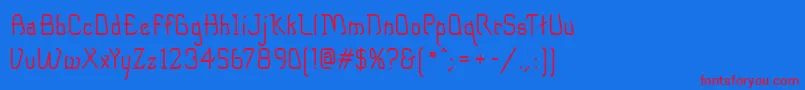 DipperMf-Schriftart – Rote Schriften auf blauem Hintergrund