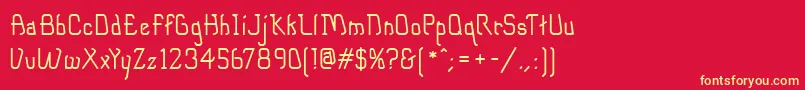 DipperMf Font – Yellow Fonts on Red Background