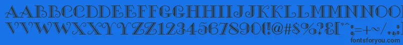 Czcionka GamblerRegularDb – czarne czcionki na niebieskim tle
