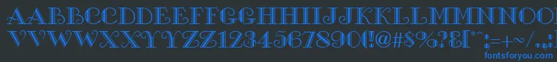 GamblerRegularDb Font – Blue Fonts on Black Background