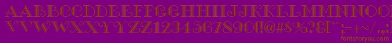 GamblerRegularDb-Schriftart – Braune Schriften auf violettem Hintergrund