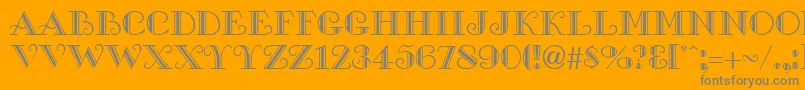 GamblerRegularDb-Schriftart – Graue Schriften auf orangefarbenem Hintergrund