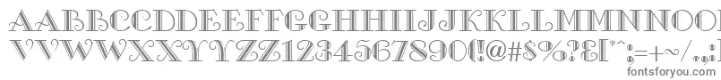 GamblerRegularDb-fontti – harmaat kirjasimet valkoisella taustalla