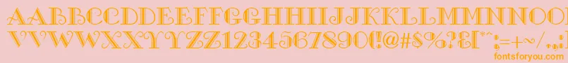 GamblerRegularDb-Schriftart – Orangefarbene Schriften auf rosa Hintergrund