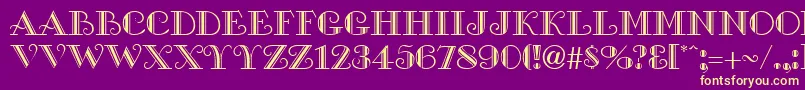 GamblerRegularDb Font – Yellow Fonts on Purple Background