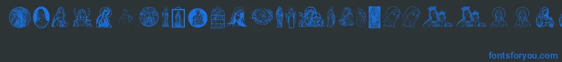 VirginMary Font – Blue Fonts on Black Background