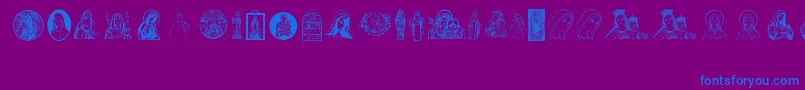 VirginMary Font – Blue Fonts on Purple Background