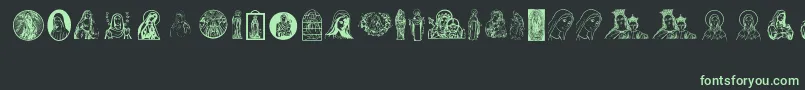 VirginMary Font – Green Fonts on Black Background