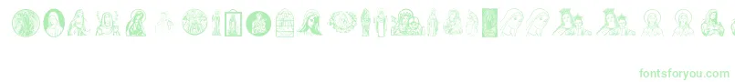 VirginMary Font – Green Fonts on White Background