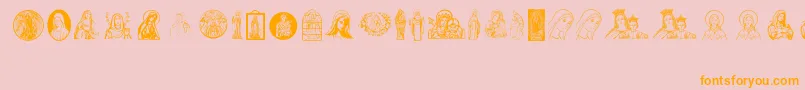 VirginMary Font – Orange Fonts on Pink Background