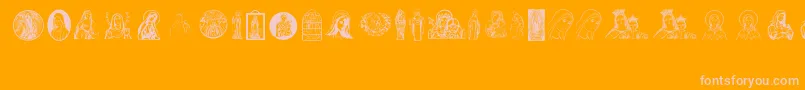VirginMary Font – Pink Fonts on Orange Background