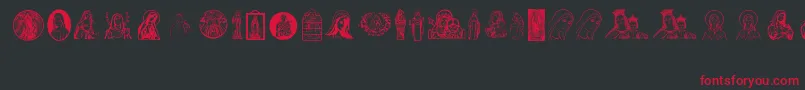 VirginMary Font – Red Fonts on Black Background