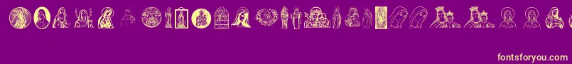 VirginMary Font – Yellow Fonts on Purple Background