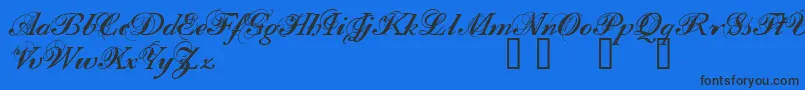 Шрифт Filom – чёрные шрифты на синем фоне