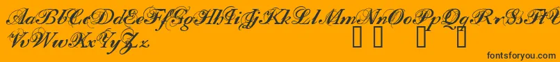 Fonte Filom – fontes pretas em um fundo laranja