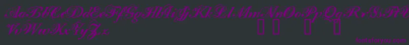 Filom-Schriftart – Violette Schriften auf schwarzem Hintergrund