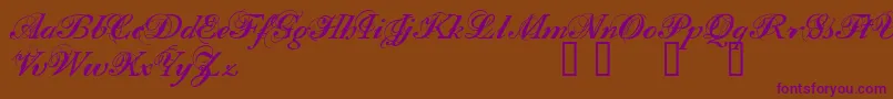Filom-Schriftart – Violette Schriften auf braunem Hintergrund
