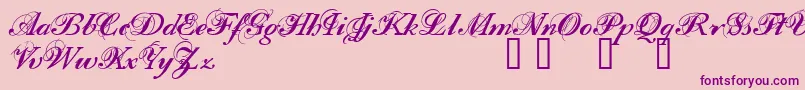 Filom-Schriftart – Violette Schriften auf rosa Hintergrund