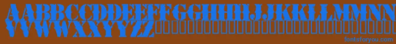 NapalmVertigo-Schriftart – Blaue Schriften auf braunem Hintergrund