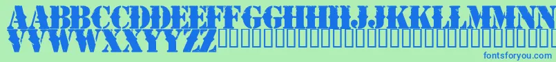 Шрифт NapalmVertigo – синие шрифты на зелёном фоне