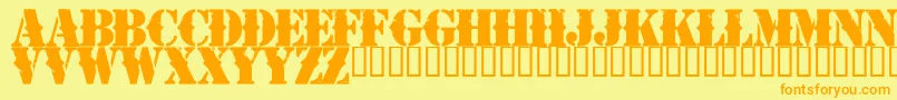 NapalmVertigo Font – Orange Fonts on Yellow Background