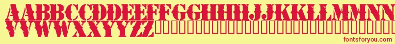 NapalmVertigo Font – Red Fonts on Yellow Background
