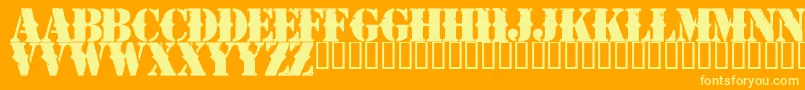 NapalmVertigo-Schriftart – Gelbe Schriften auf orangefarbenem Hintergrund