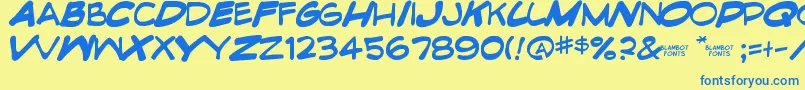 EdiblePetIi Font – Blue Fonts on Yellow Background