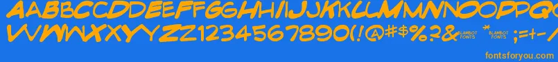 EdiblePetIi Font – Orange Fonts on Blue Background