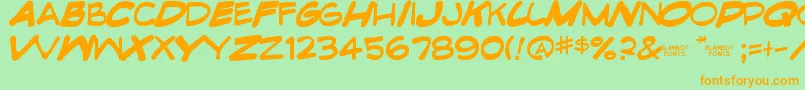 EdiblePetIi Font – Orange Fonts on Green Background