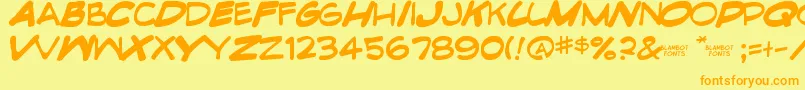 EdiblePetIi Font – Orange Fonts on Yellow Background