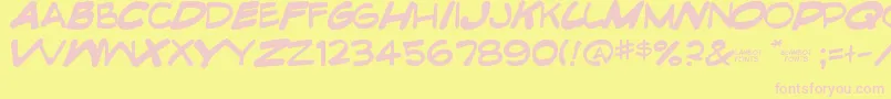 EdiblePetIi Font – Pink Fonts on Yellow Background