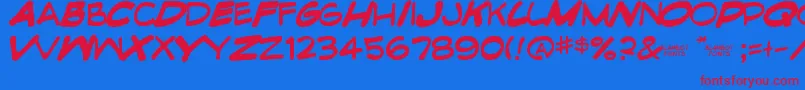 EdiblePetIi Font – Red Fonts on Blue Background