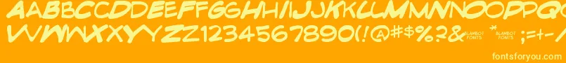 EdiblePetIi Font – Yellow Fonts on Orange Background