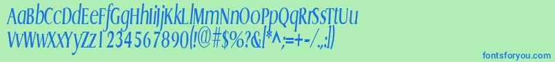 フォントGriffoncondensedItalic – 青い文字は緑の背景です。