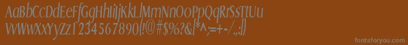 フォントGriffoncondensedItalic – 茶色の背景に灰色の文字