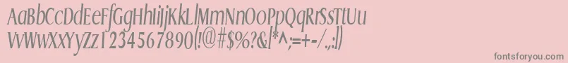 フォントGriffoncondensedItalic – ピンクの背景に灰色の文字