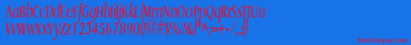 GriffoncondensedItalic Font – Red Fonts on Blue Background