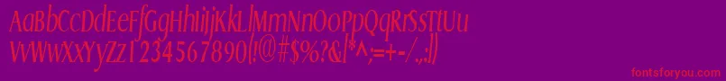 GriffoncondensedItalic Font – Red Fonts on Purple Background