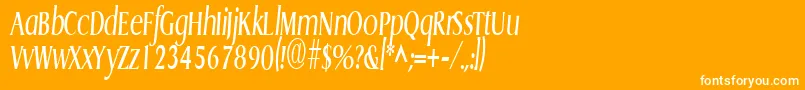 フォントGriffoncondensedItalic – オレンジの背景に白い文字