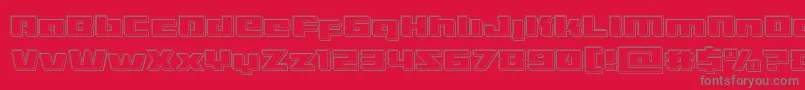 フォントTurbochargeengrave – 赤い背景に灰色の文字
