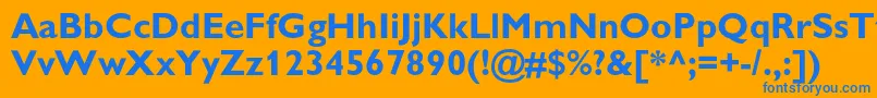 フォントGillsanscBold – オレンジの背景に青い文字