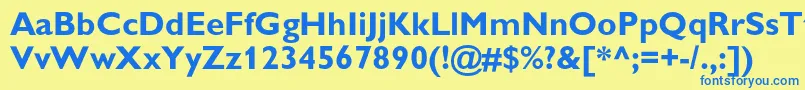GillsanscBold Font – Blue Fonts on Yellow Background