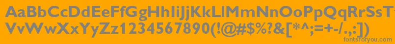 フォントGillsanscBold – オレンジの背景に灰色の文字