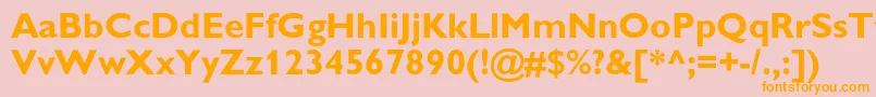 GillsanscBold Font – Orange Fonts on Pink Background