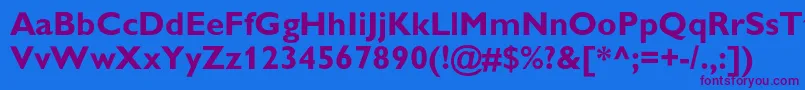 GillsanscBold Font – Purple Fonts on Blue Background