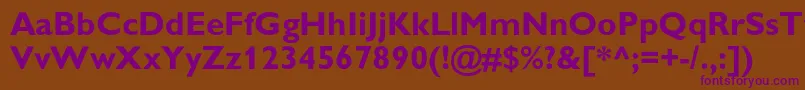 GillsanscBold Font – Purple Fonts on Brown Background