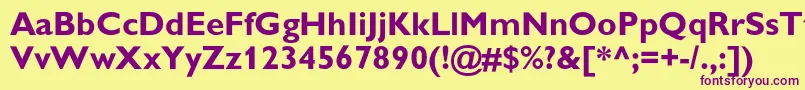 GillsanscBold Font – Purple Fonts on Yellow Background